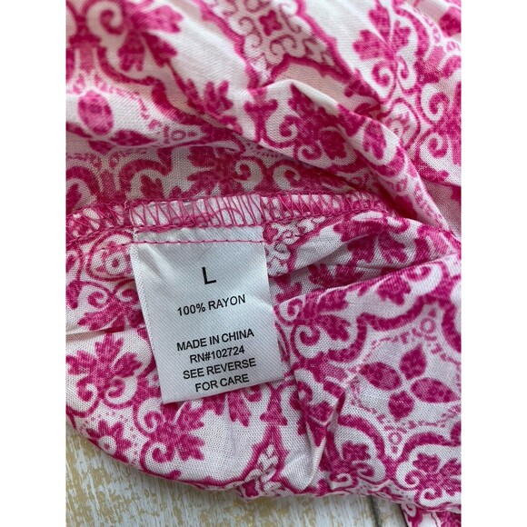 Grand & Greene Womens Size Large Lightweight Pink & White Lightweight Blouse NWT - Picture 7 of 9
